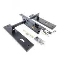 LEVER HANDLE PLATE HAMPTON | LEVER HANDLE PLATE HPT AI H1228 BK (LOCKCASE+CYL+HDL)
