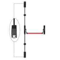 PANIC BAR FOR STEEL DOOR | PANIC EXIT DEVICE 2 POINT LATCH RIM TYPE DKS BLACK RED COLOR PD1700