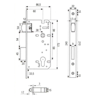 MORTISE / LOCKCASE ROLLER / ROLLER LATCH  | LOCKCASE DKS RL 8685 SS