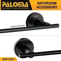 Towel Bar | ALEENA BRASS SINGLE TOWEL BAR 9301 - 600 MM MATTE BLACK