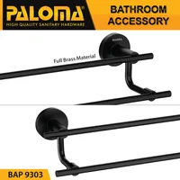 Towel Bar | ALEENA BRASS DOUBLE TOWEL BAR 9303 - 600 MM MATTE BLACK