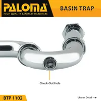 Basin Trap | BRASS BASIN P-TRAP (WITH POP - UP PIPE) WITH CHECKOUT 1102 CHROME