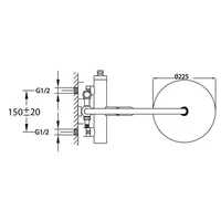 Shower Mixer | BRISTOL SINGLE LEVER BATH / SHOWER MIXER WITH RAINSHOWER ABS 1609 CHROME