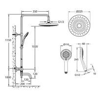 Shower Mixer | EOLICA SINGLE LEVER BATH/SHOWER MIXER WITH RAINSHOWER 1809 CHROME