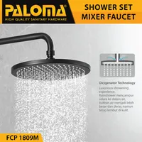 Shower Mixer | EOLICA SINGLE LEVER BATH/SHOWER MIXER WITH RAINSHOWER 1809M MATTE BLACK