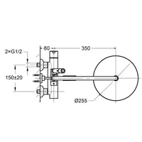 Shower Mixer | EOLICA SINGLE LEVER BATH/SHOWER MIXER WITH RAINSHOWER 1809T TITANIUM GREY