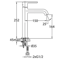 BASIN MIXER FAUCET | ALEENA SINGLE LEVER MONOBLOC BASIN MIXER 3332 CHROME