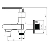 Wall Tap | NEPTUNE 1/2" TWO-WAY TAP 6276 CHROME