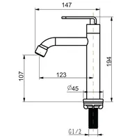 Basin Tap | NEPTUNE 1/2" SINGLE LEVER BASIN PILLAR TAP 6281 CHROME