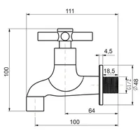 Wall Tap | JUPITER 1/2" SHORT WALL TAP  6371 CHROME