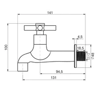 Wall Tap | JUPITER 1/2" LONG WALL TAP 6372 CHROME