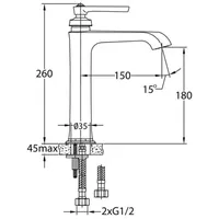 BASIN MIXER FAUCET | LIBERTY SINGLE LEVER MONOBLOC BASIN MIXER 7332 LUXURY GOLD