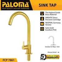 Sink Tap  | EOLICA 1/2" PILLAR SINK TAP 7861 SATIN GOLD