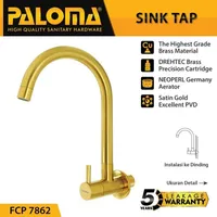 Sink Tap  | EOLICA 1/2" WALL SINK TAP 7862 SATIN GOLD