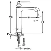 BASIN MIXER FAUCET | LIBERTY SINGLE LEVER LEVER MONOBLOC BASIN MIXER 8332 ORB