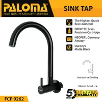 Sink Tap  | EOLICA 1/2" WALL SINK TAP 9262 MATTE BLACK