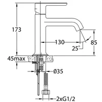 BASIN MIXER FAUCET | ALEENA SINGLE LEVER MONOBLOC BASIN MIXER 9331 MATTE BLACK