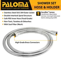 SHOWER SET HOSE AND POLE | SHOWER SET WITH SLIDE RAIL AIR-INJECTION ROUND 1105 CHROME