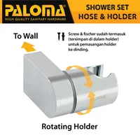 SHOWER SET HOSE AND HOLDER | SHOWER SET WITH HOLDER RECTANGLE 2104 CHROME