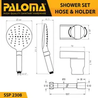 SHOWER SET HOSE AND HOLDER | SHOWER SET WITH HOLDER 3-JETS PRO-SWITCH 2308 CHROME