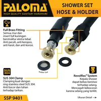 SHOWER SET HOSE AND HOLDER | SHOWER SET WITH HOLDER 4-JETS ROUND MATTE BLACK