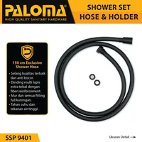 SHOWER SET HOSE AND HOLDER | SHOWER SET WITH HOLDER 4-JETS ROUND MATTE BLACK