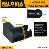 SHOWER SET HOSE AND HOLDER | SHOWER SET WITH HOLDER 4-JETS ROUND MATTE BLACK