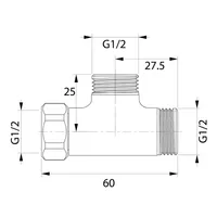 T-JOINT CONNECTOR | T-JOINT CONNECTOR 1/2" X 1/2" X 1/2" CHROME