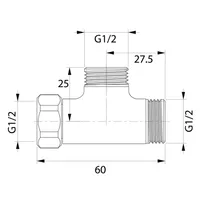 T-JOINT CONNECTOR | T-JOINT CONNECTOR 1/2" X 1/2" X 1/2" MATTE BLACK