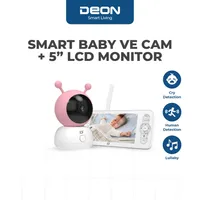 SMART SECURITY | DEON SMART BABY VE CAM + 5" LCD MONITOR PINK.