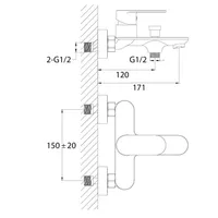 SINGLE LEVER BATH/SHOWER MIXER | NOVIA SINGLE LEVER BATH/SHOWER MIXER 1301 CHROME