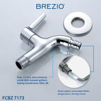 SHORT WALL TAP | VITTORIO 1/2" SHORT WALL TAP WITH HOSE COUPLING AND SCREW COLLAR 7173 CHROME