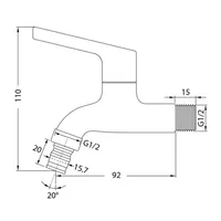 SHORT WALL TAP | VITTORIO 1/2" SHORT WALL TAP WITH HOSE COUPLING AND SCREW COLLAR 7173 CHROME