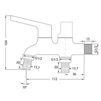 TWO-WAY TAP | VITTORIO 1/2" TWO-WAY TAP 7175 CHROME