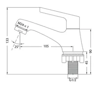 SINGLE LEVER BASIN PILLAR TAP | VITTORIO 1/2" SINGLE LEVER BASIN PILLAR TAP 7184 CHROME