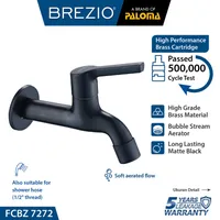 LONG WALL TAP | VITTORIO 1/2" LONG WALL TAP 7272 MATTE BLACK