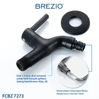 SHORT WALL TAP | VITTORIO 1/2" SHORT WALL TAP WITH HOSE COUPLING AND SCREW COLLAR 7273 MATTEBLACK