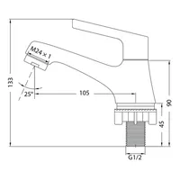 SINGLE LEVER BASIN PILLAR TAP | VITTORIO 1/2" SINGLE LEVER BASIN PILLAR TAP 7284 MATTE BLACK