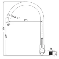 WALL SINK TAP | VITTORIO 1/2" WALL SINK TAP 7363 GUNMETAL