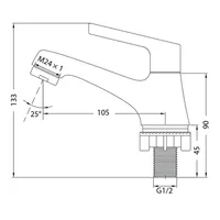 SINGLE LEVER BASIN PILLAR TAP | VITTORIO 1/2" SINGLE LEVER BASIN PILLAR TAP 7384 GUNMETAL