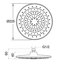 RAINSHOWER | 9" RAINSHOWER ROUND 1135 CHROME