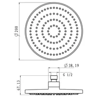 RAINSHOWER | 8" RAINSHOWER AIR-INJECTION ROUND 1133 CHROME