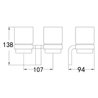 Tumbler Holder  | NANCY BRASS TUMBLER HOLDER WITH GLASS 1111 CHROME