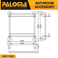 Glass Shelf | MONETA DOUBLE GLASS SHELF 1830 CHROME