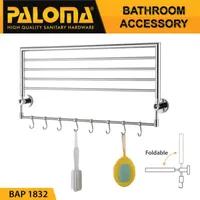 Towel Shelf | MONETA ADJUSTABLE TOWEL SHELF 700 MM WITH HOOK 1832 CHROME