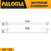 Towel Bar | CORINA SINGLE TOWEL BAR 1502 - 700 MM CHROME