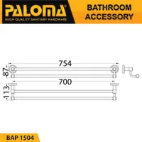 Towel Bar | CORINA DOUBLE TOWEL BAR 1504 - 700 MM CHROME