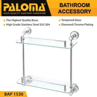 Glass Shelf | CORINA DOUBLE GLASS SHELF 1530 CHROME