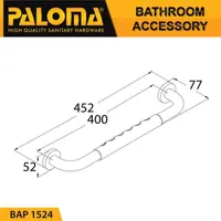 BATH GRAB BAR | CORINA BATH GRAB BAR WITH RUBBER 1524 CHROME