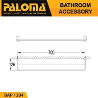 Towel Bar | CARDOBA BRASS DOUBLE TOWEL BAR 1204 - 700 MM CHROME